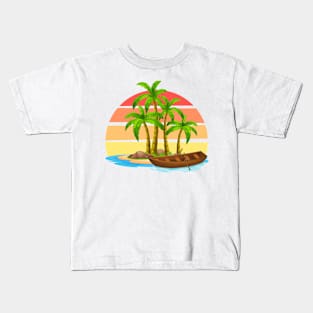 Sail boat ocean beach Kids T-Shirt